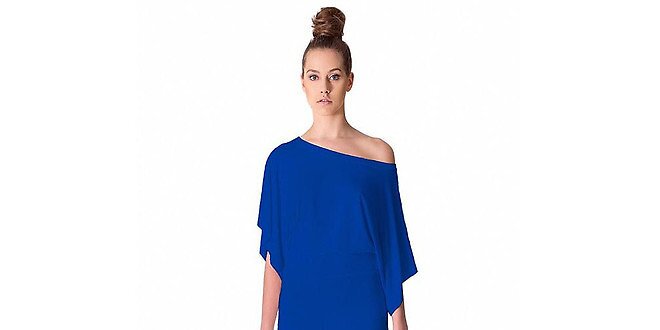 Dámske kobaltovo modré šaty s voľným ramenom Yuliya Babich