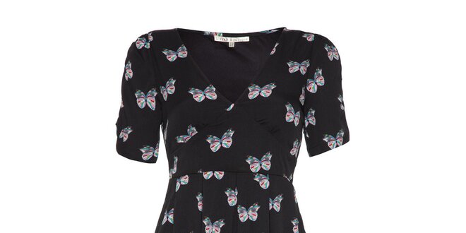 Dámske čierne šaty s motýlikmi Uttam Boutique