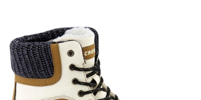 Dámske biele topánky s okrovými detailmi Crosby