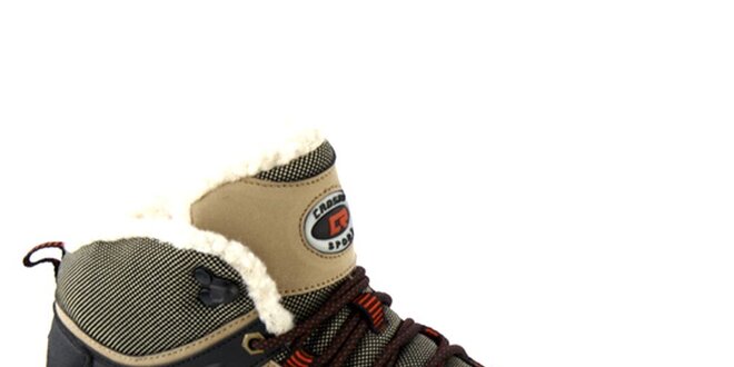 Pánske tmavo hnedé zimné šnurovacie topánky Crosby