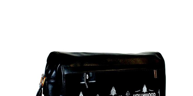 Čierna messenger taška s potlačou Hollywoodu Kothai