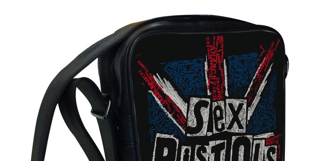 Čierna taška cez rameno s motívom Sex Pistols Kothai