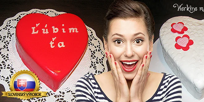 Valentínska torta v tvare srdca