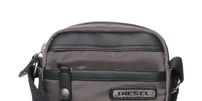 Pánsky tmavo šedý messenger so zipsom Diesel