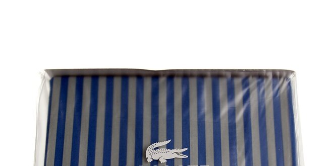 Prúžkovaný modro-šedý set posteľného prádla Lacoste