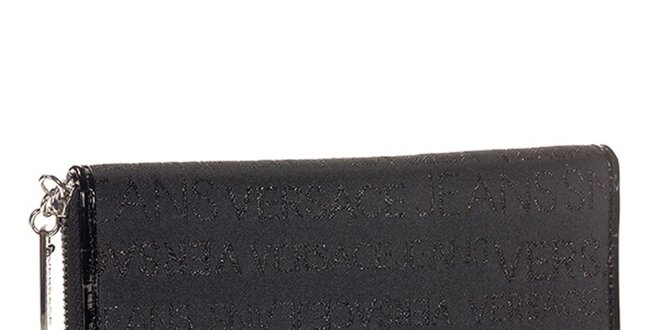 Dámska čierna podlhovastá peňaženka so vzorom Versace Jeans