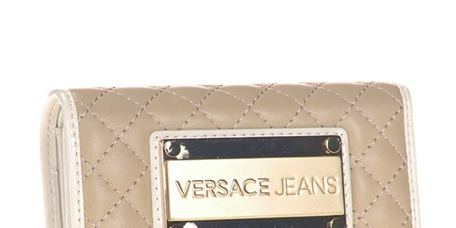 Dámska béžová prešívaná peňaženka Versace Jeans
