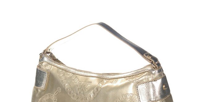 Dámska zlatá kabelka s reliéfnym povrchom Versace Jeans