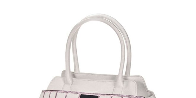 Dámska biela kabelka s fialovými detailmi Versace Jeans