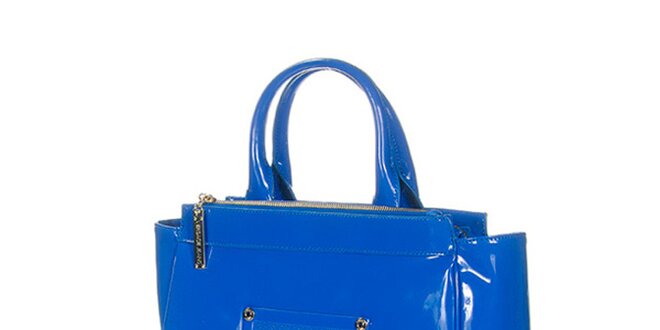 Dámska sýto modrá lesklá taška Versace Jeans