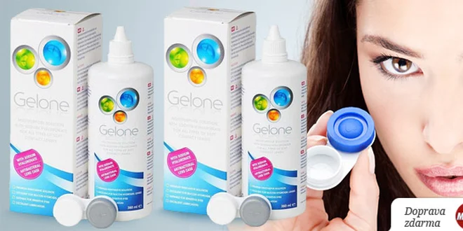 Roztok Gelone (2 x 360 ml) na kontaktné šošovky. Novinka šetrná k vášmu oku