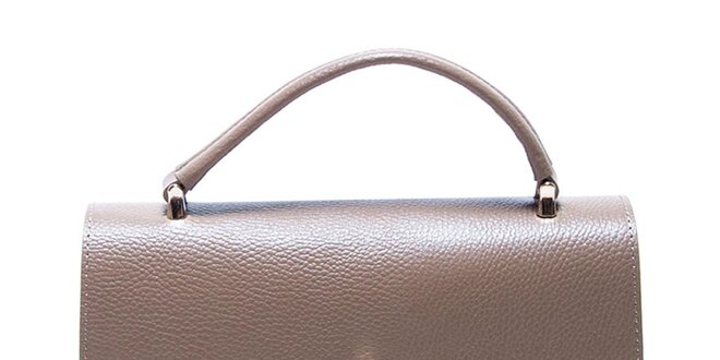 Dámska hnedá kabelka s otočným zámčekom Renata Corsi
