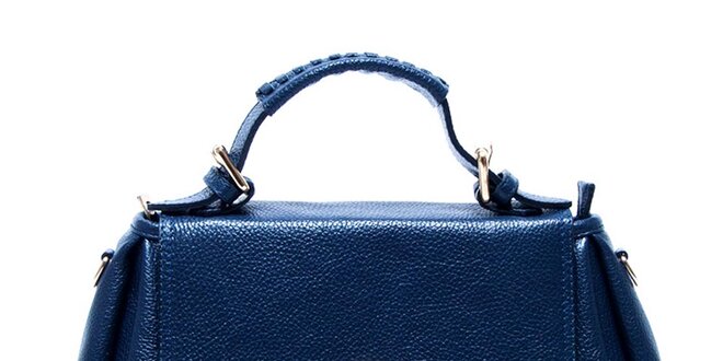 Dámska modrá kožená kabelka s odnímateľným popruhom Renata Corsi