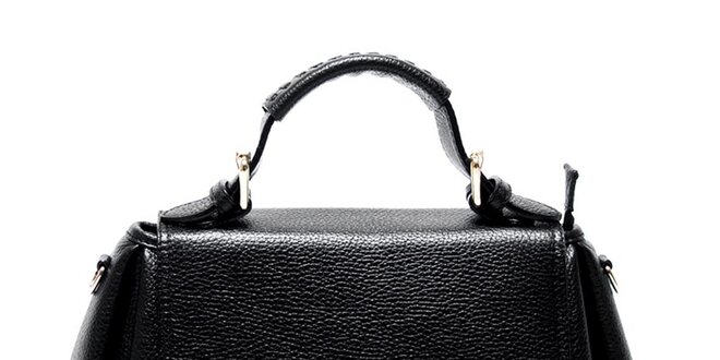 Dámska čierna kožená kabelka s odnímateľným popruhom Renata Corsi