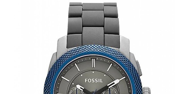 Pánske hodinky s modrou lunetou Fossil