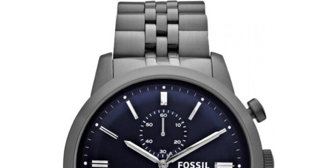 Pánske hodinky s modrým ciferníkom Fossil