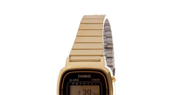 Dámske zlaté digitálne hodinky Casio