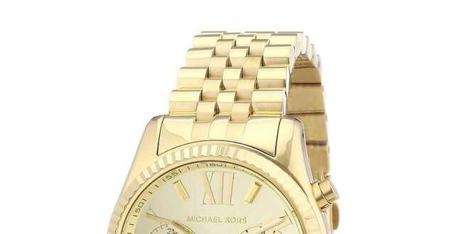 Dámske hodinky s chronografom a dátumovkou v zlatom prevedení Michael Kors