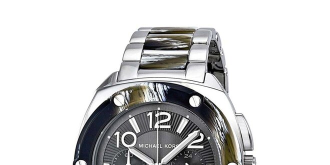 Dámske hodinky s chronografom a dátumovkou v striebornom prevedení Michael Kors