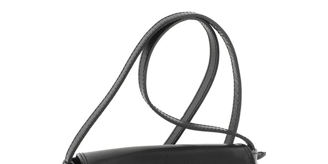 Dámska čierna kožená taška s otočným zámčekom Classe Regina