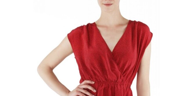 Dámske červené hodvábne šaty Guess