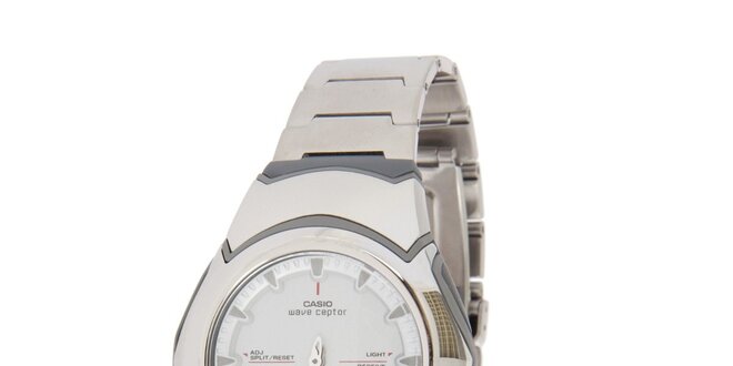 Pánske oceľové hodinky Casio s bielym ciferníkom