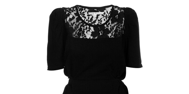 Dámske čierne šaty Uttam Boutique s krajkou