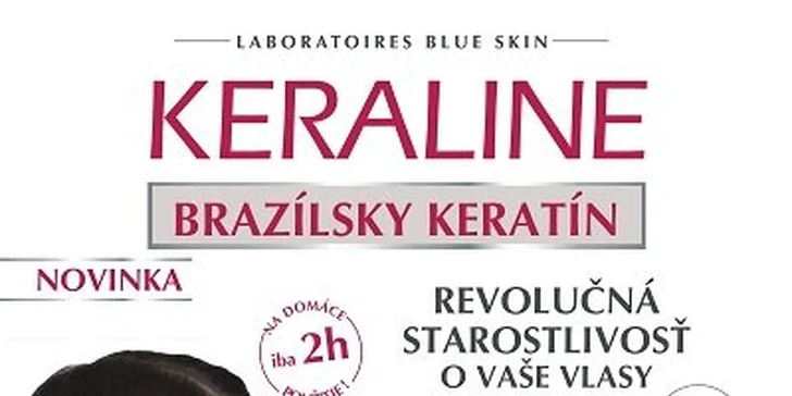 43 eur za brazílsky keratín Keraline, prvú kompletnú kúru na vyrovnávanie a ošetrovanie vlasov pre domáce použitie, so zľavou 45%!