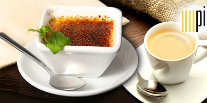 2,49 Eur za kávičku a dezert k tomu! Vychutnajte si ku kávičke Crème brûlée, výbornú domácu štrúdlu so zmrzlinou alebo tiramisu v Cafe Pierrot so zľavou až 50%