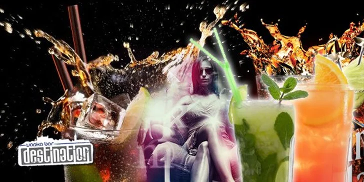 1,89 Eur za ktorýkoľvek z 13 koktailov podľa vlastného výberu! Naštartujte Vašu zábavu osviežujúcim koktailom v Destination bar & club so zľavou až 61%