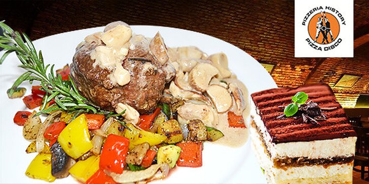 Hovädzí steak z pravej sviečkovice na 6 spôsobov s predjedlom a tiramisu