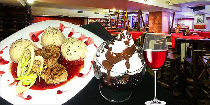 Valentínske menu s dezertom a vínom