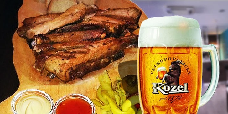 Kilo pečených rebierok s kyslou oblohou a pivom