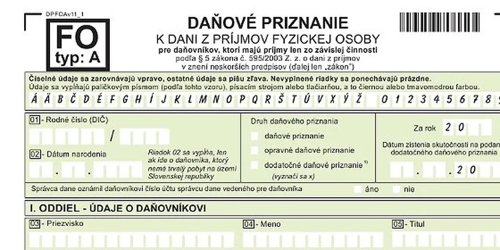 Daňové priznanie FO typ ,,A" a ,,B" alebo PO pre s.r.o. za rok 2013