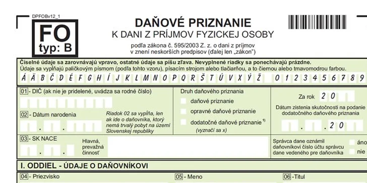Daňové priznanie FO typ ,,A" a ,,B" alebo PO pre s.r.o. za rok 2013