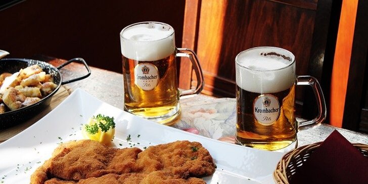 Vyberané nemecké menu pre dvoch s pivom Krombacher