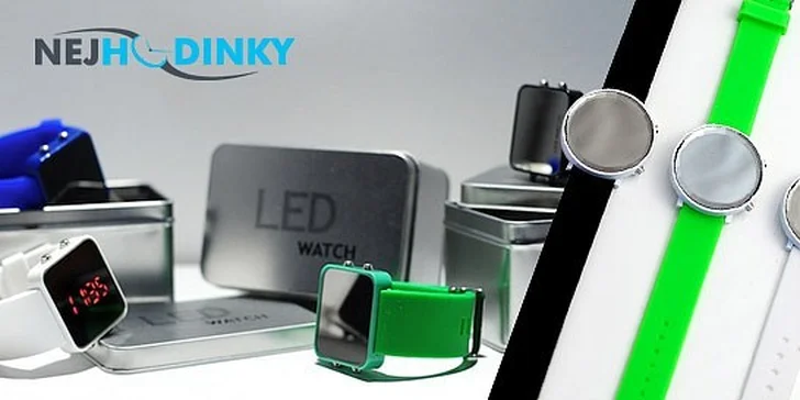 6,49 eur za dizajnové LED hodinky v niekoľkých farebných prevedeniach. Majte štýlové hodinky zľavou 47 %