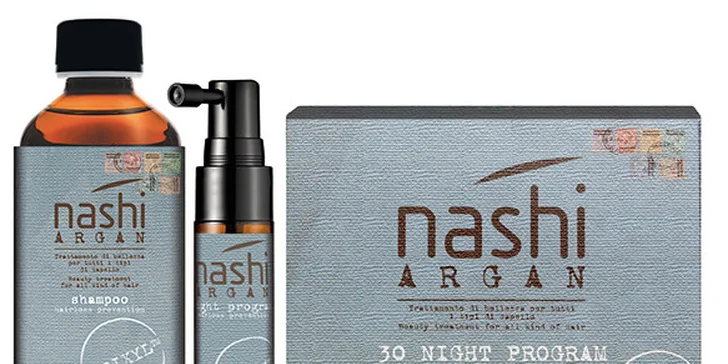 Jedinečná ponuka na rekonštrukciu poškodených vlasov alebo obnova vlasových buniek Nashi argan