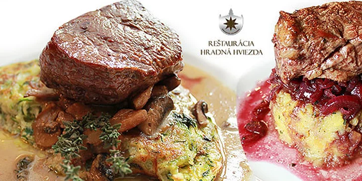 Šťavnatý jelení alebo hovädzí steak s prílohou