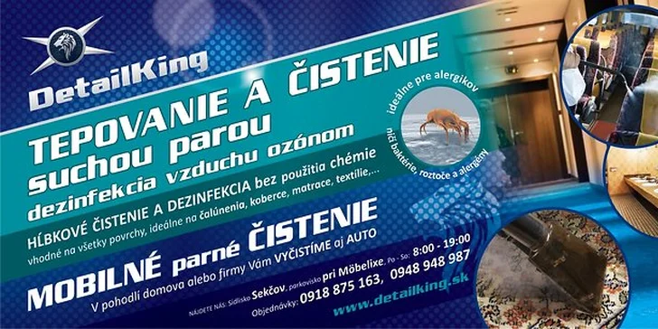 Kompletné čistenie auta parou