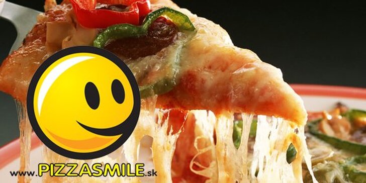 4,90 Eur za parádnu 50cm pizzu podľa vlastného výberu v Pizza Smile! Pochutnajte si na chrumkavej večeri či obede priamo doma so zľavou 50%!