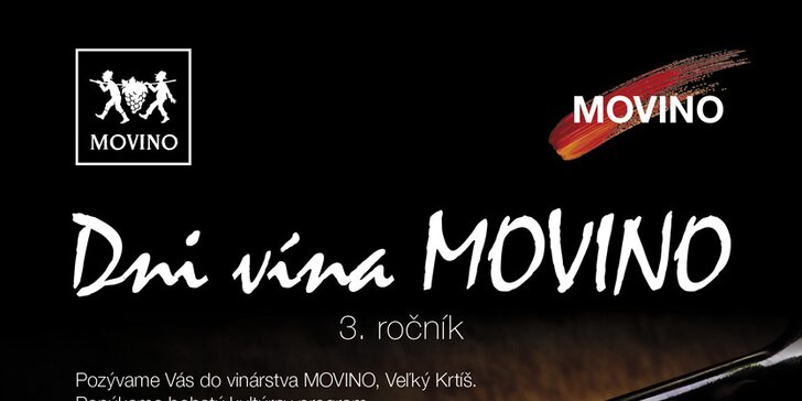 VIP vstup na 3. ročník Dni vína Movino
