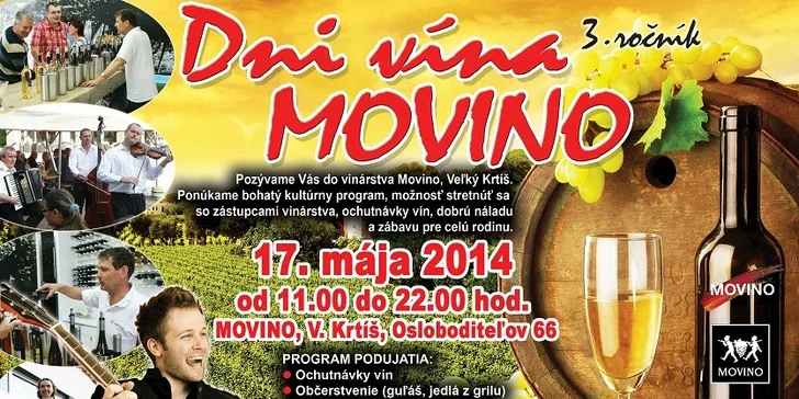 VIP vstup na 3. ročník Dni vína Movino