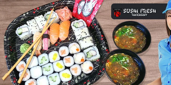 Svieži SUSHI fresh set 32 ks na donášku