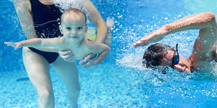 Plávanie dospelých, rodičov s deťmi alebo aquafitness