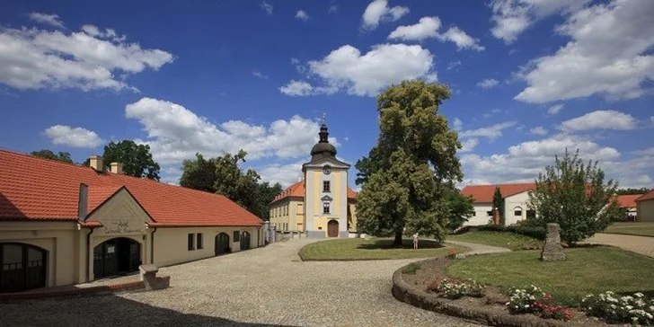 Zámocký hotel**** na okraji Prahy s pávmi a jazdiarňou