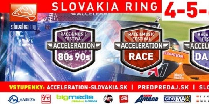 Acceleration - hudobný a pretekársky festival na okruhu Slovakia Ring, deti do 11 rokov ZDARMA