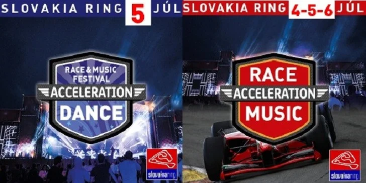 Acceleration - hudobný a pretekársky festival na okruhu Slovakia Ring, deti do 11 rokov ZDARMA