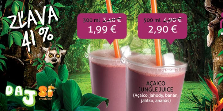 Osviežujúca ovocná šťava Acaico Jungle v MAXe