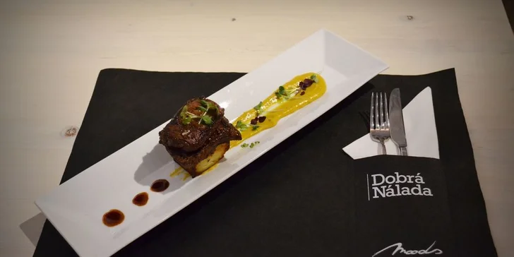 3-chodové menu so steakom a pohárom frankovky pre DVOCH